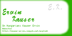 ervin kauser business card